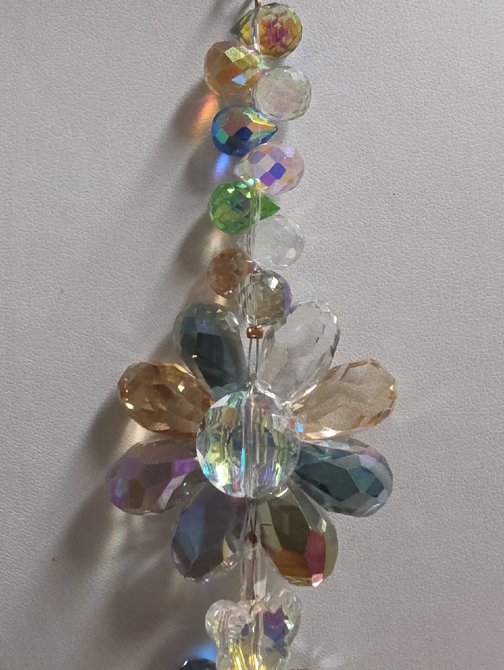 Aurora Borealis Flower and Butterfly Silver-tone Necklace - Picture 4 of 8